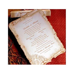 Invitatie nunta in forma de pergament